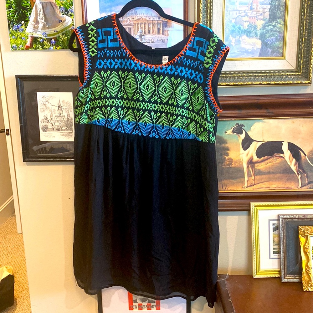 Uncle frank neon embroidered dress - size M Medium